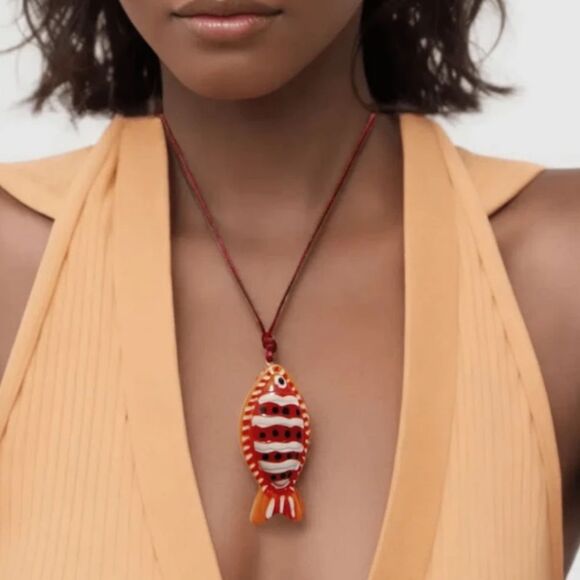 Zara Jewelry - Colorful Fish Pendant Necklace N994